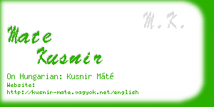 mate kusnir business card